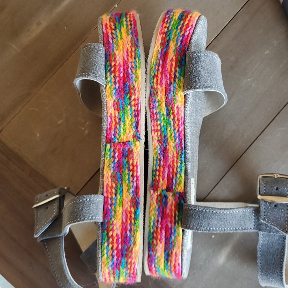 Brand New Platform Sandal with colorful woven